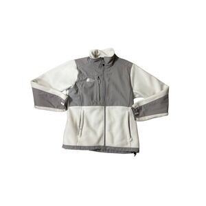 The North Face Polartec Fleece Jacket Women's M Gray White Full Zip